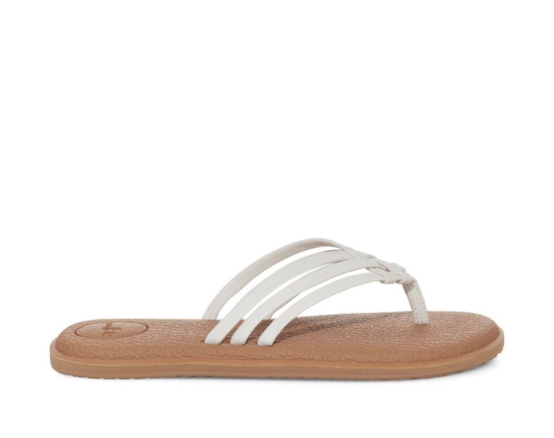 Sanuk Yoga Salty Women\'s Sandals White / Brown | Canada 36EBC